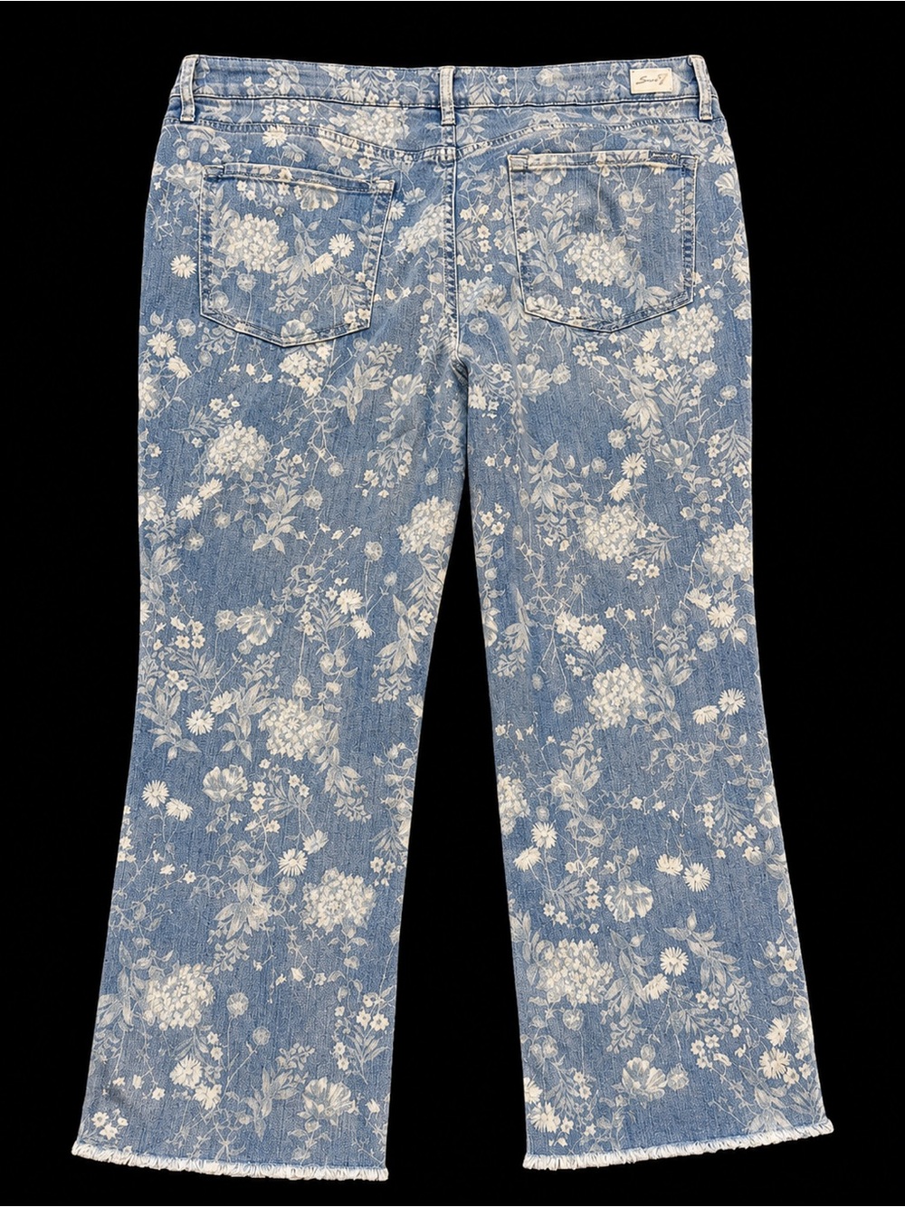 Seven7 Floral Print Kick Flare Jeans | Size 16 | Casual to Girls Night - Picture 2 of 8